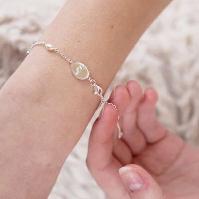 Ava pearl silver bracelet