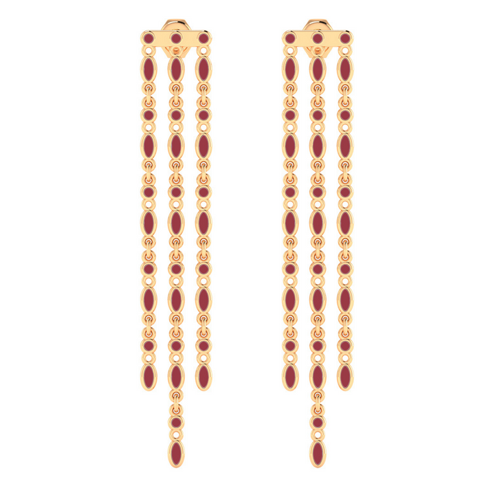 Amalei 18k gold vermeil earrings in red enamel