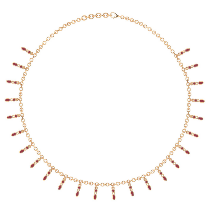 Amalei 18k gold vermeil necklace with red enamel