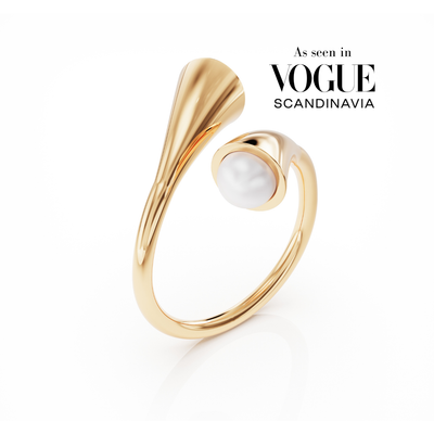 Bella 18k gold vermeil ring with two cultured freshwater pearls