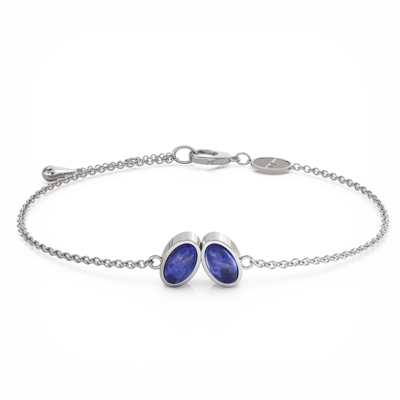 You & Me Baby sterling silver bracelet with blue lapis lazuli stones