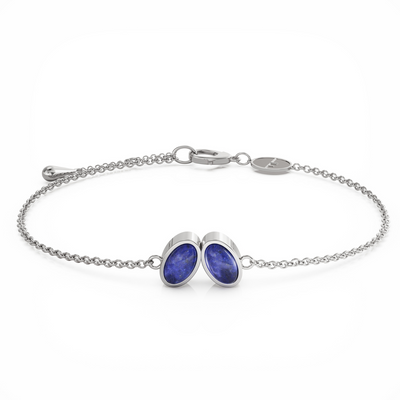 You & Me Baby sterling silver bracelet with blue lapis lazuli stones