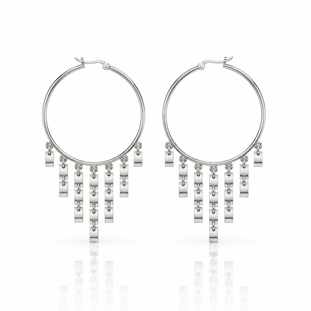 The Gatsby hoop earrings solid silver