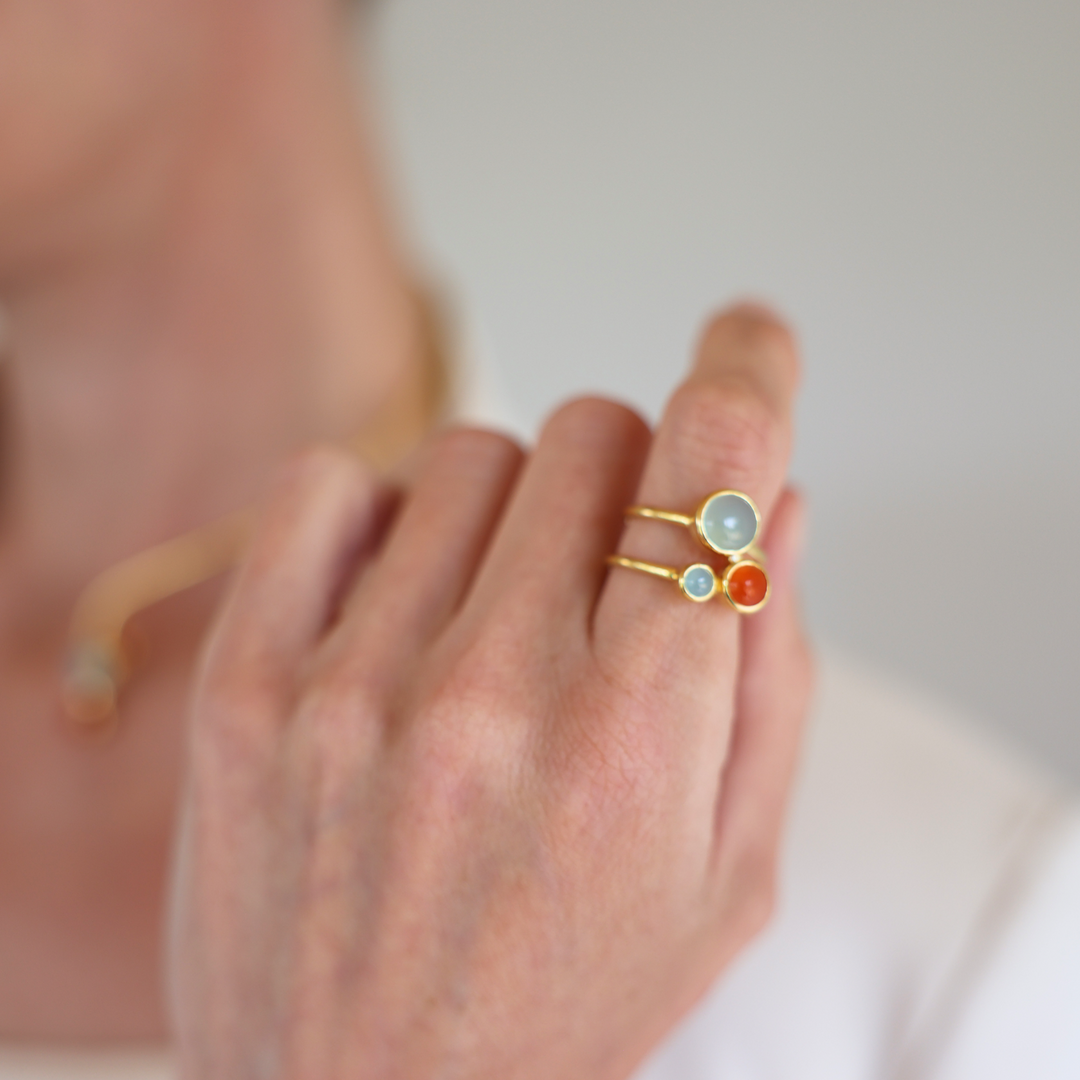 Aurora 18k gold vermeil ring