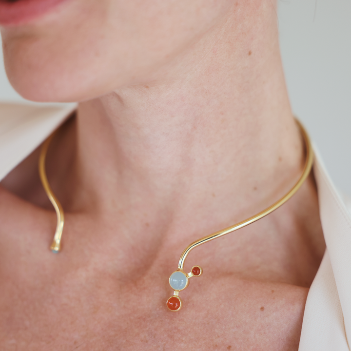 Aurora 18k gold vermeil collier