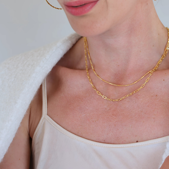 Daisy 18k gold vermeil layering necklace