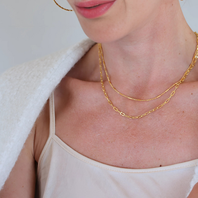 Daisy layering necklace 18k gold vermeil