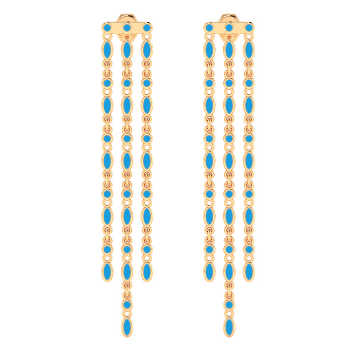 Amalei 18k gold vermeil earrings with turquoise enamel