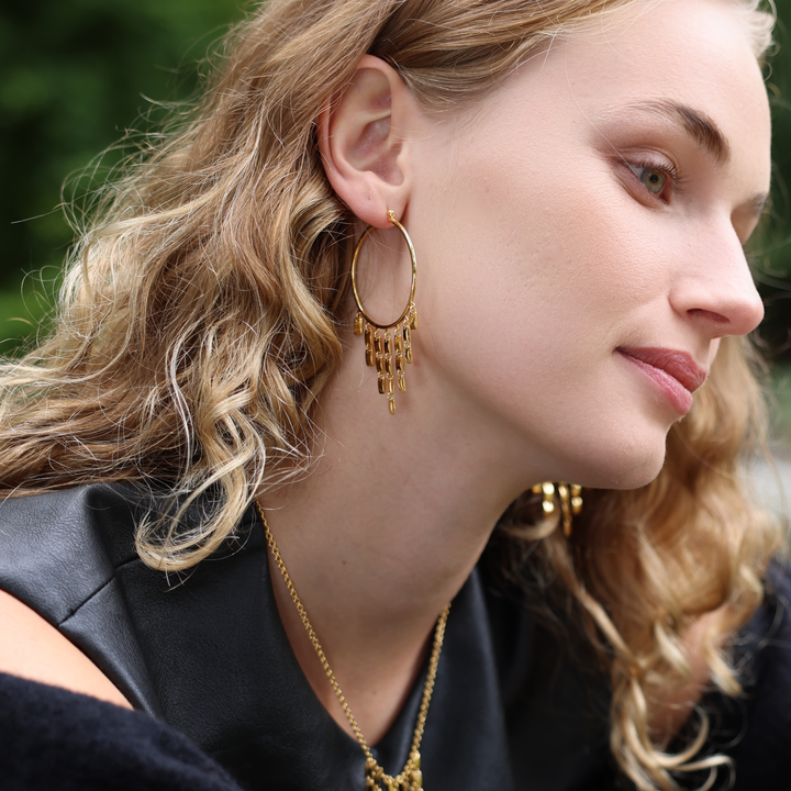 The Gatsby hoop earrings gold vermeil