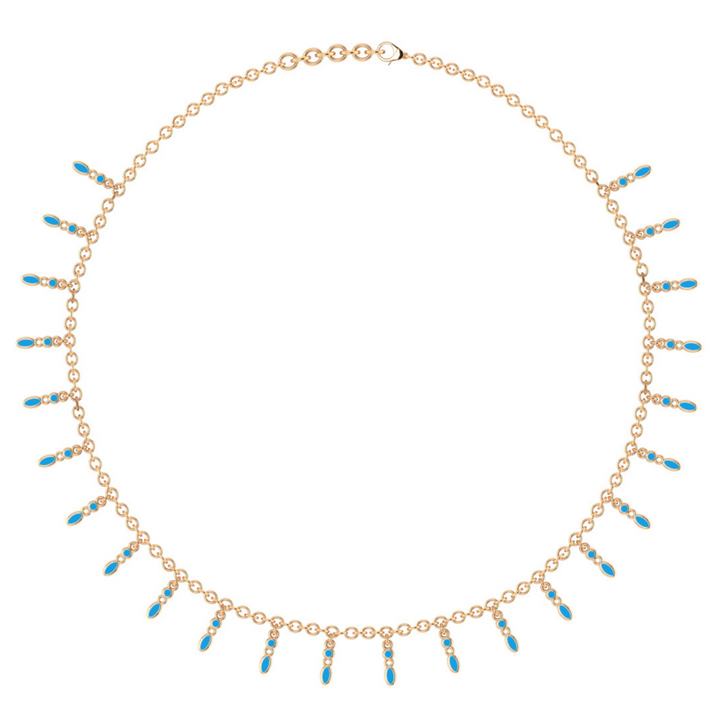 Amalei 18k gold vermeil necklace with turquoise enamel