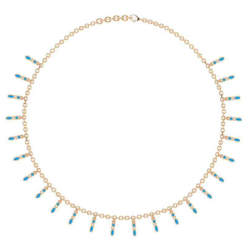 Amalei 18k gold necklace with colored enamel