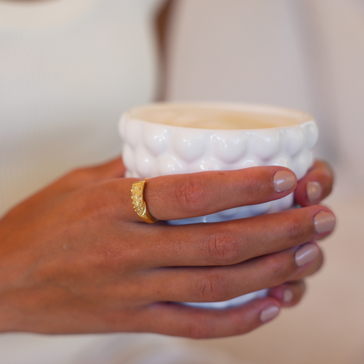 Horn 18k gold vermeil ring