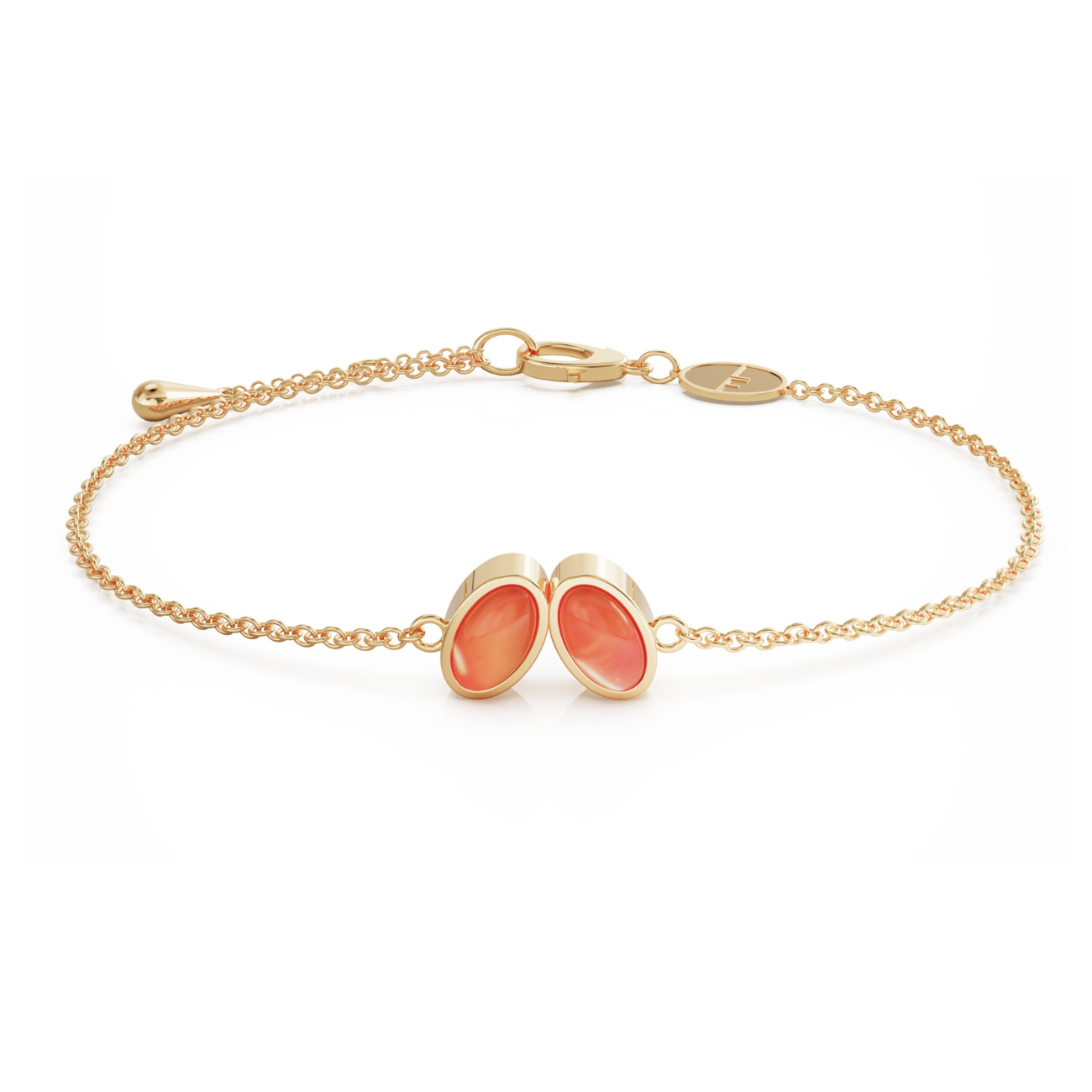 You & Me Baby 18k gold vermeil bracelet with carnelian