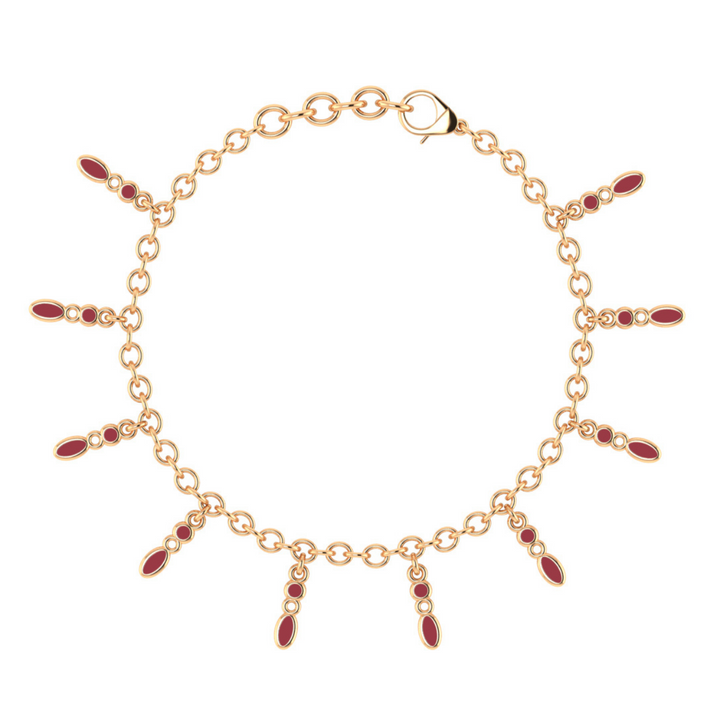 Amalei 18k gold vermeil bracelet with red enamel