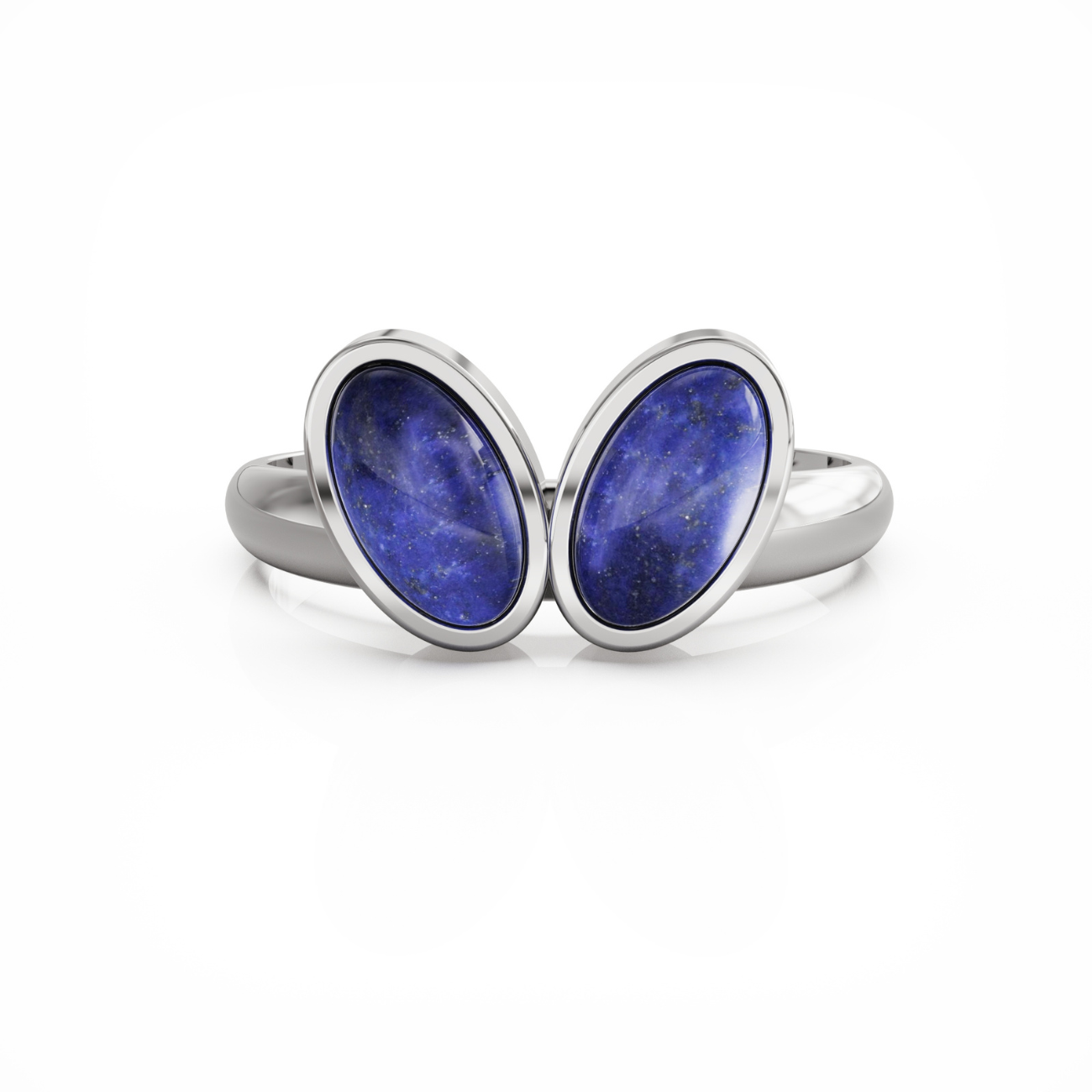 You & Me Baby sterling silver ring with blue lapis lazuli stones