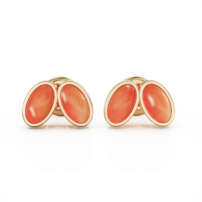 You & Me Baby 18k gold vermeil earrings with carnelian