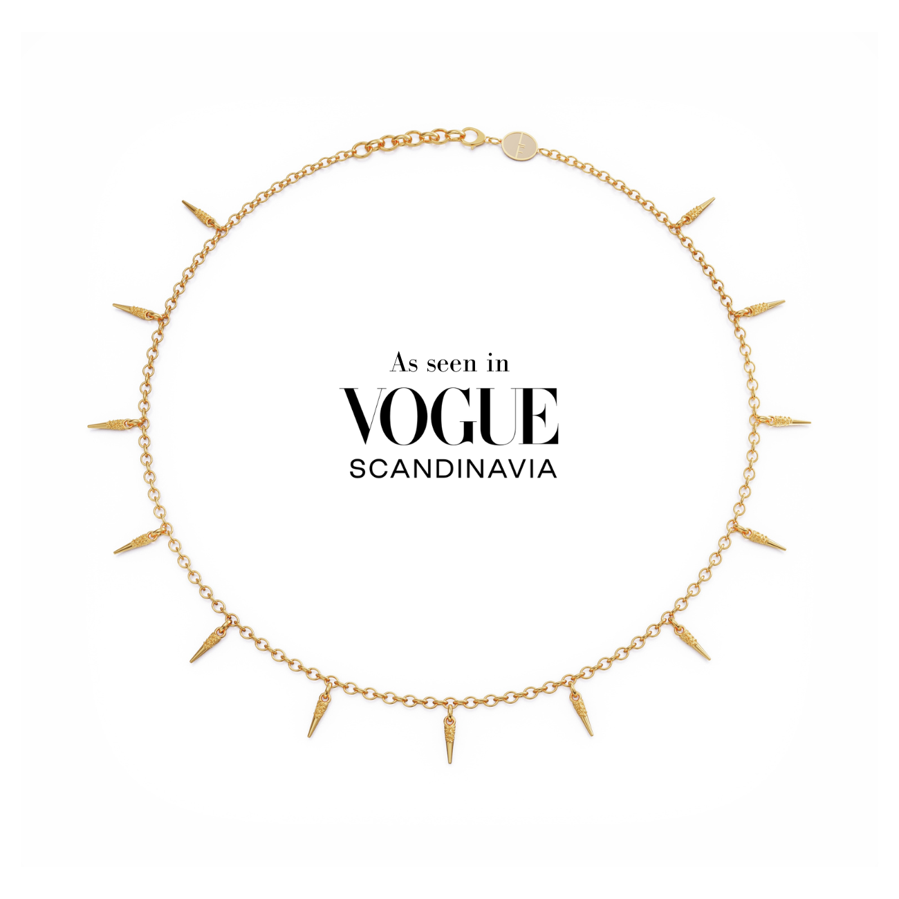 Horn necklace 18k gold vermeil