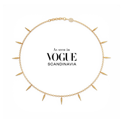 Horn necklace 18k gold vermeil