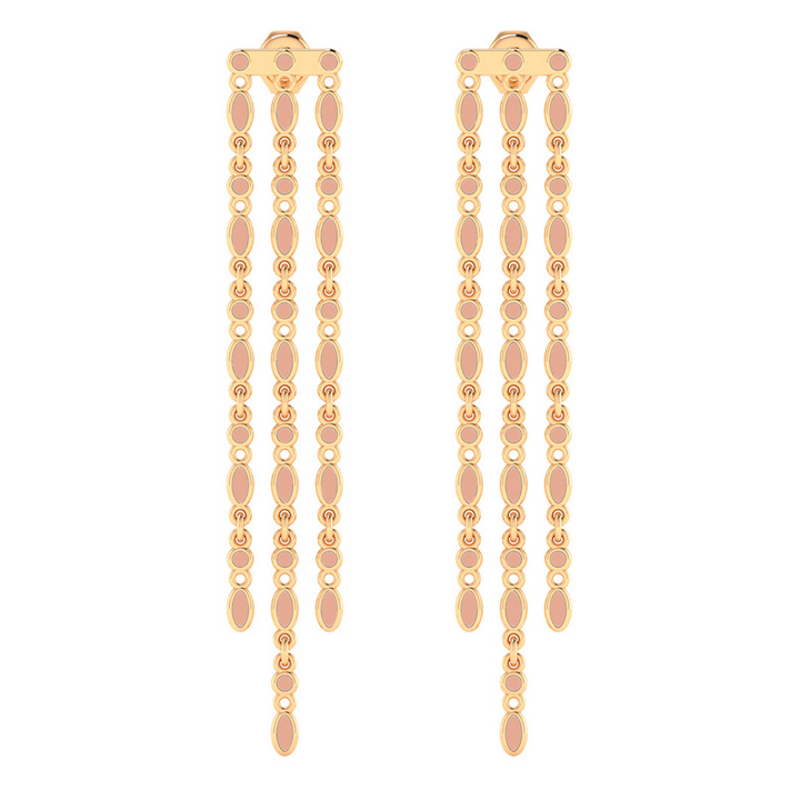 Amalei 18k gold vermeil earrings with light pink enamel