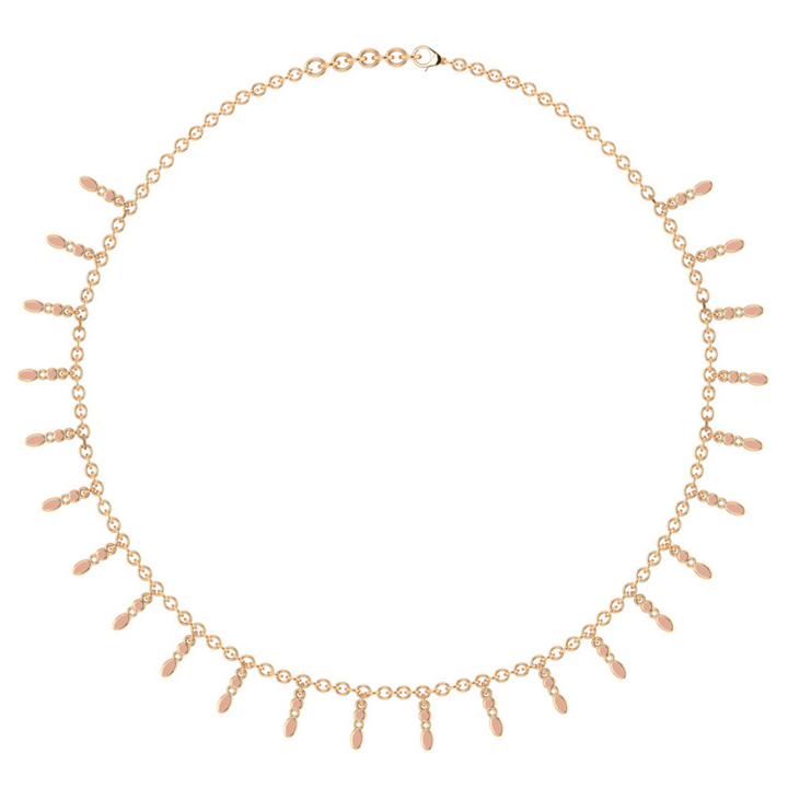 Amalei 18k gold vermeil necklace with light pink enamel