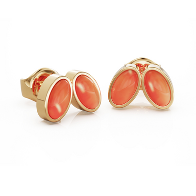 You & Me Baby 18k gold vermeil earrings with carnelian