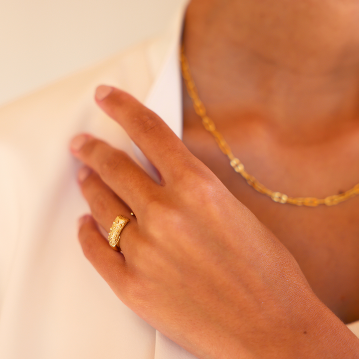 Horn 18k gold vermeil ring