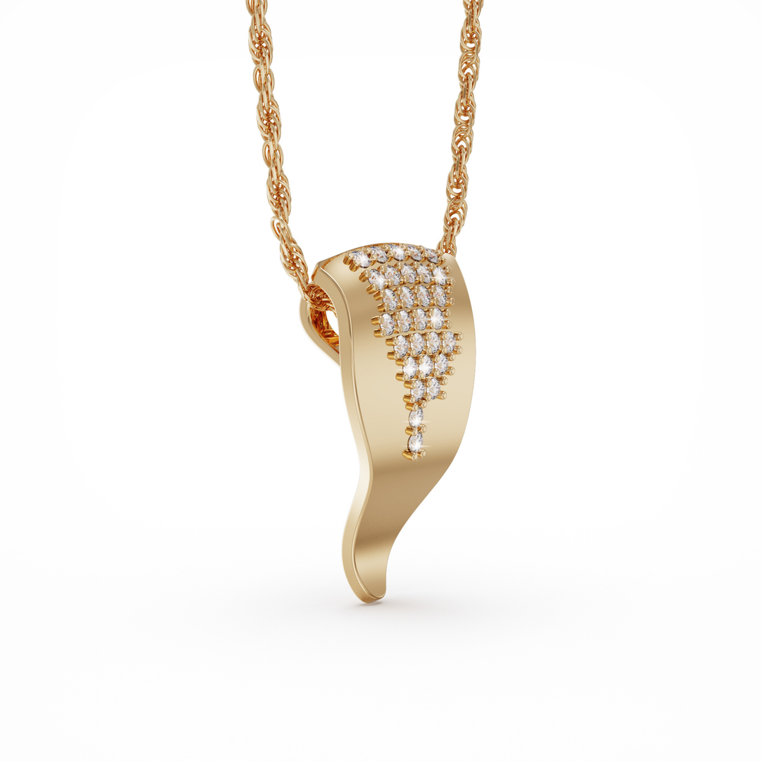 Echo long 18k gold vermeil necklace with clear CZ stones