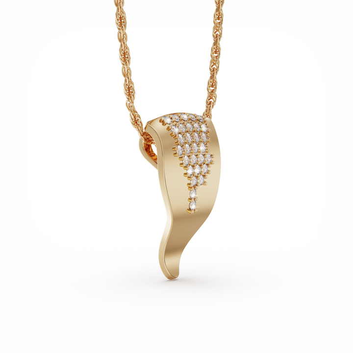 Echo long 18k gold vermeil necklace with clear CZ stones