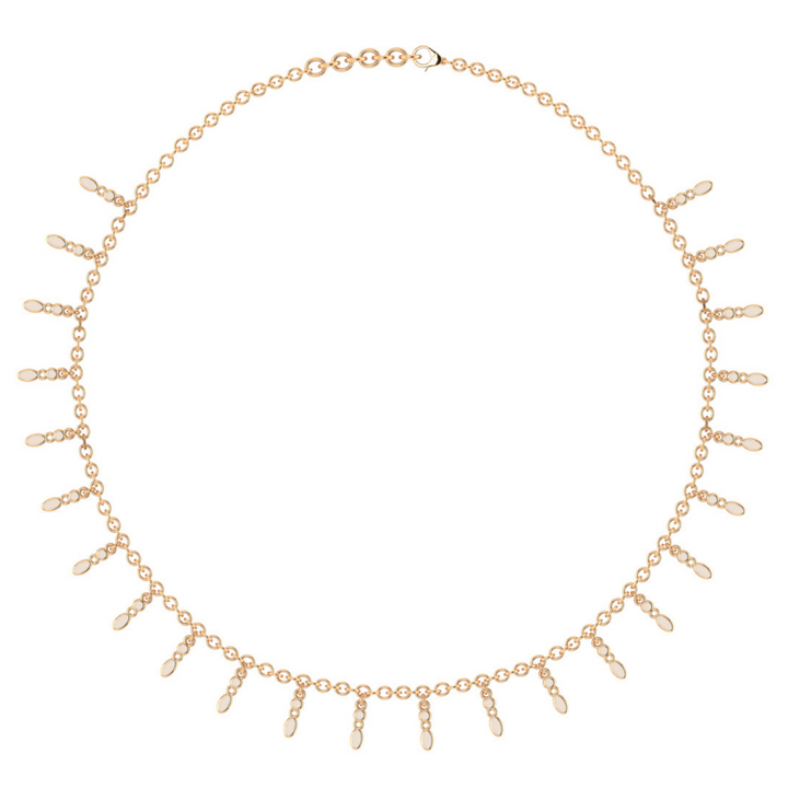 Amalei 18k gold vermeil necklace with creme enamel