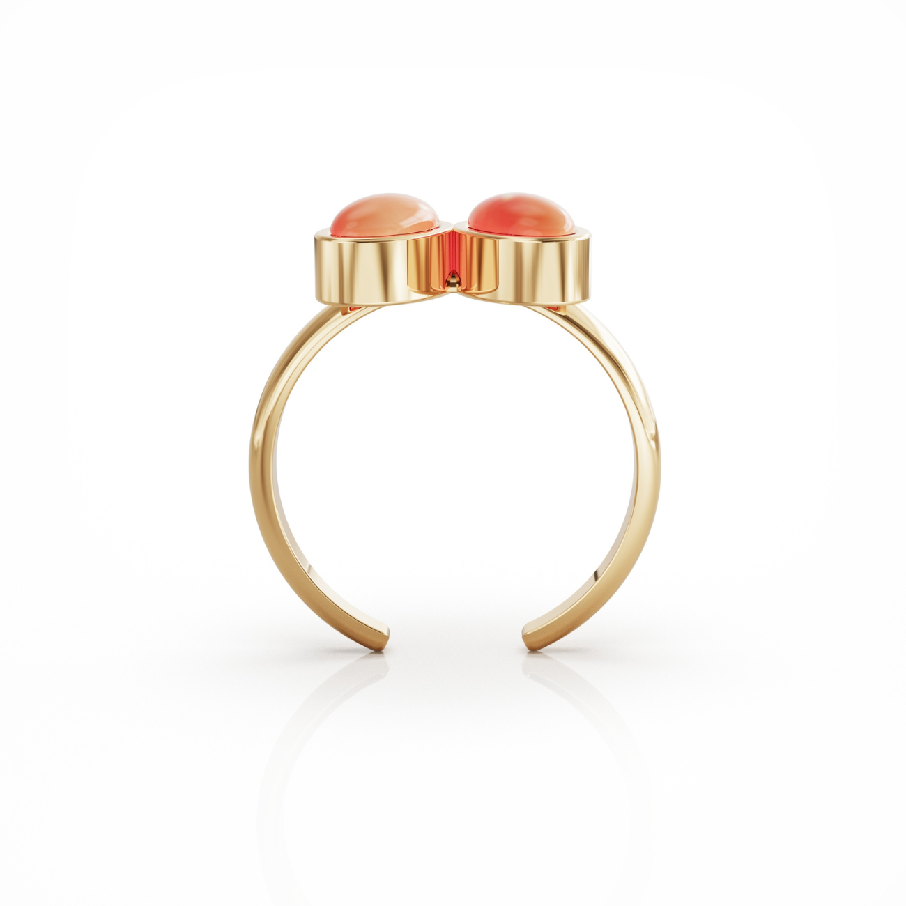 You & Me Baby 18k gold vermeil ring with carnelian