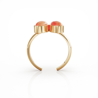 You & Me Baby 18k gold vermeil ring with carnelian