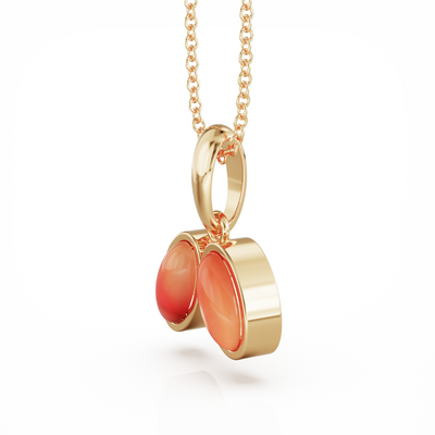 You & Me Baby 18k gold vermeil necklace with carnelian