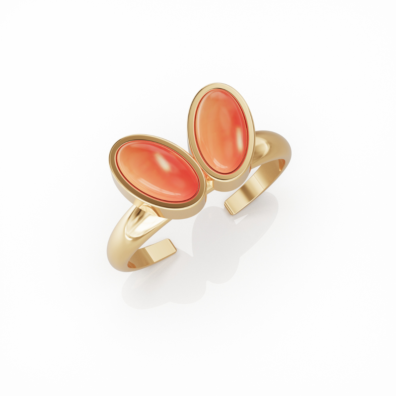 You & Me Baby 18k gold vermeil ring with carnelian