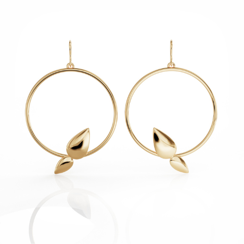 Lotus 18k gold vermeil hoop earrings