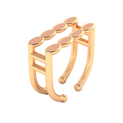 Amalei 18k gold vermeil ring in light pink enamel