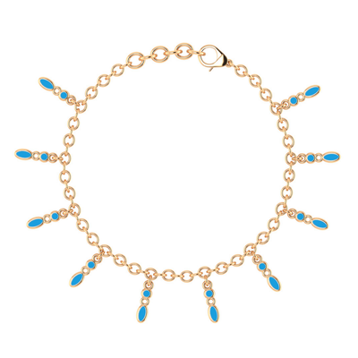 Amalei 18k gold vermeil bracelet with turquoise enamel