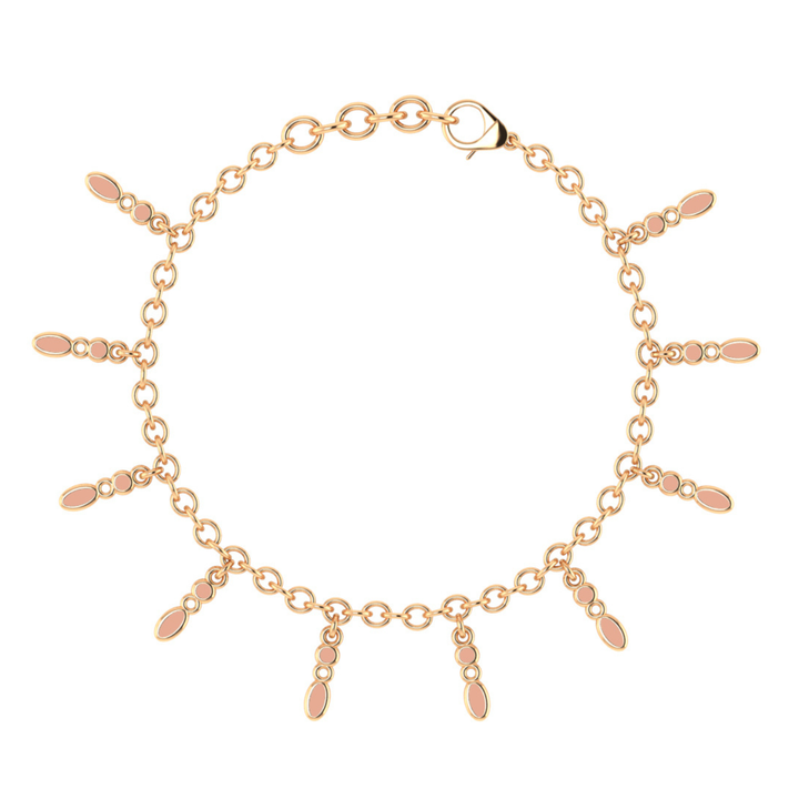 Amalei 18k gold vermeil bracelet with light pink enamel