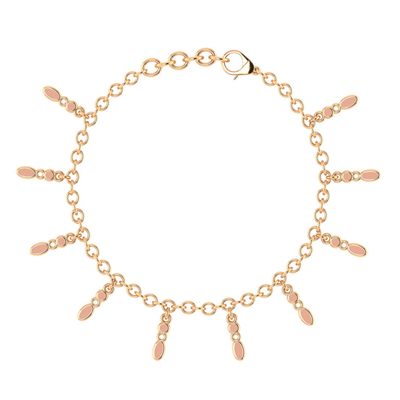 Amalei 18k gold vermeil bracelet with light pink enamel
