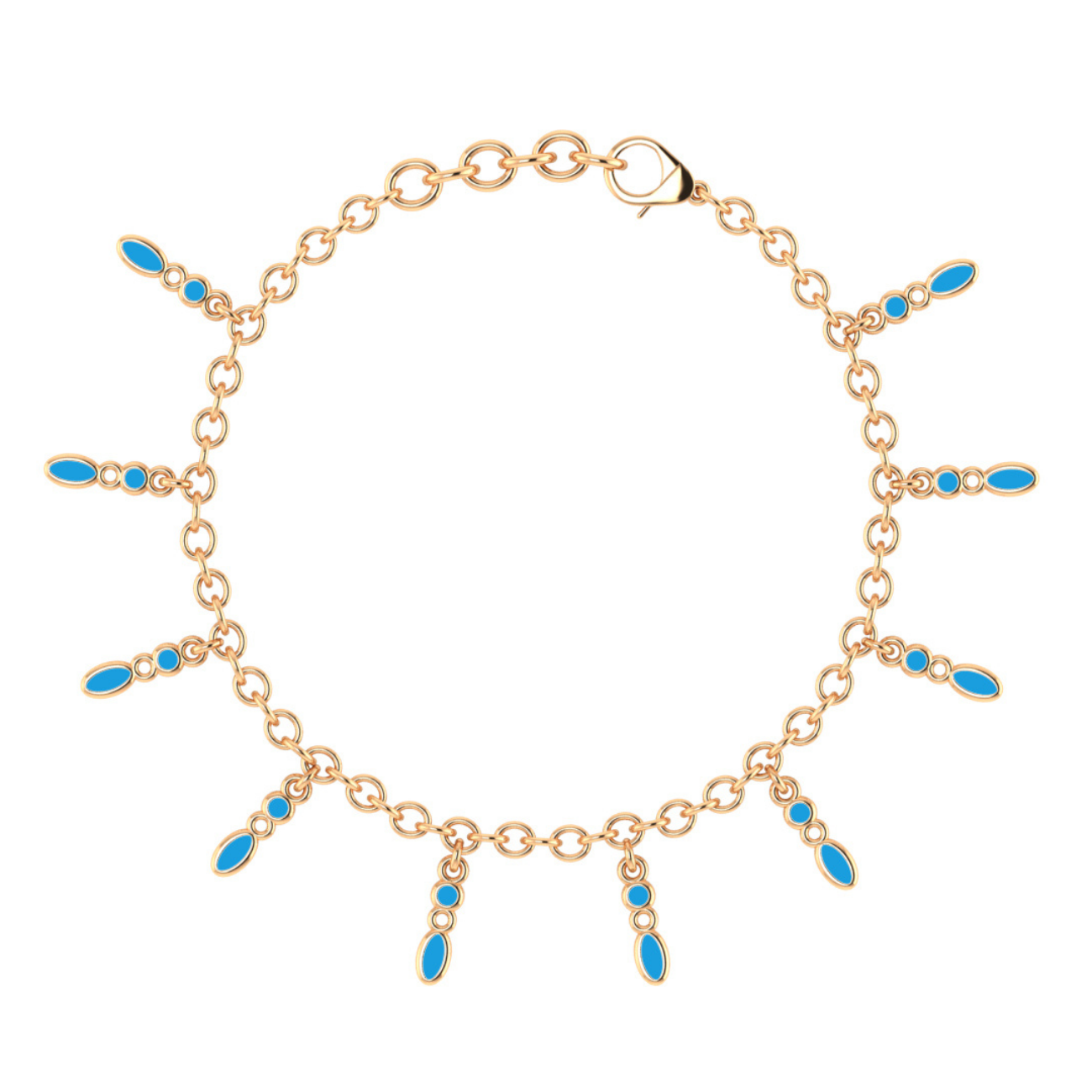 Amalei 18k gold vermeil bracelet with turquoise enamel