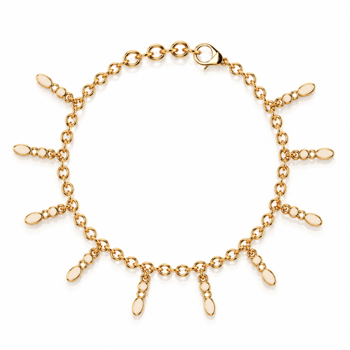 Amalei 18k gold vermeil bracelet with cream enamel