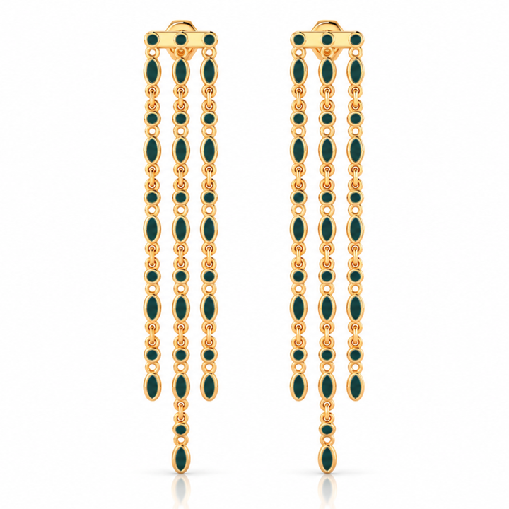 Amalei 18k gold vermeil earrings in dark green enamel