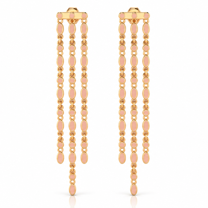 Amalei 18k gold vermeil earrings with light pink enamel