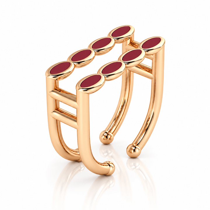 Amalei 18k gold vermeil ring with red enamel