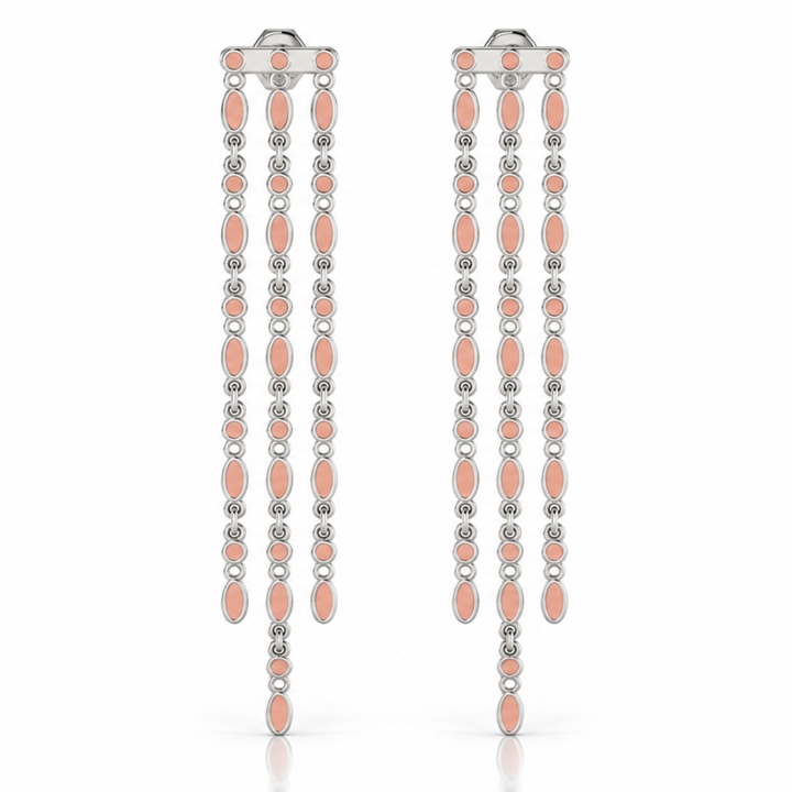Amalei silver earring with light pink enamel