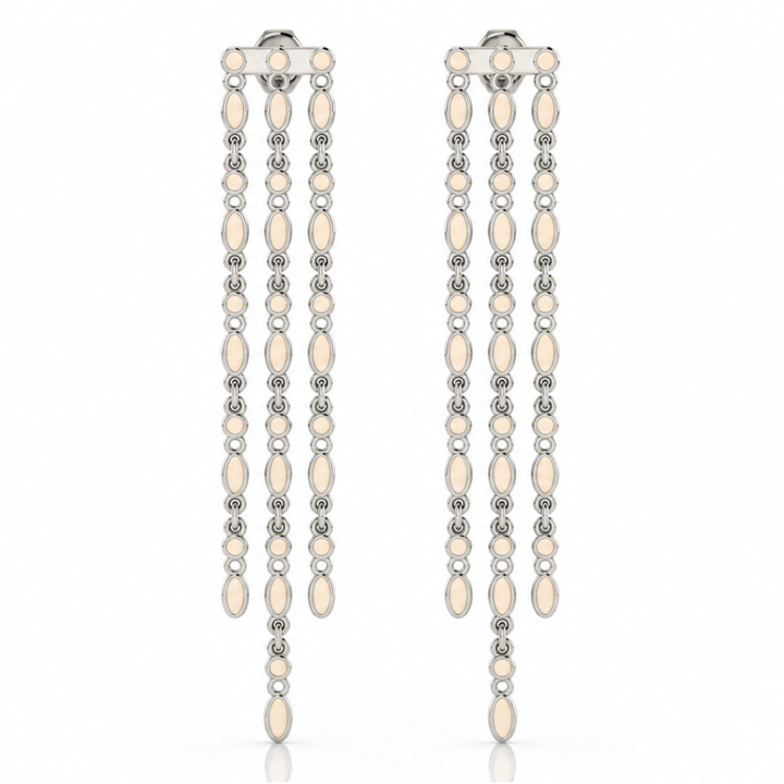 Amalei silver earring with creme enamel