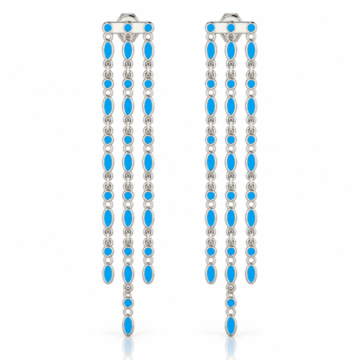 Amalei silver earring with turquoise enamel