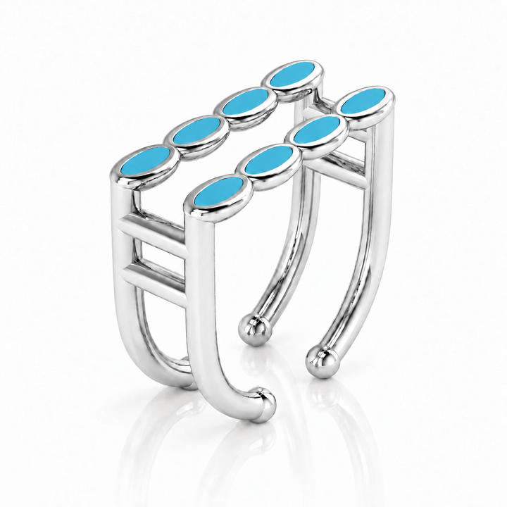 Amalei silver ring with turquoise enamel