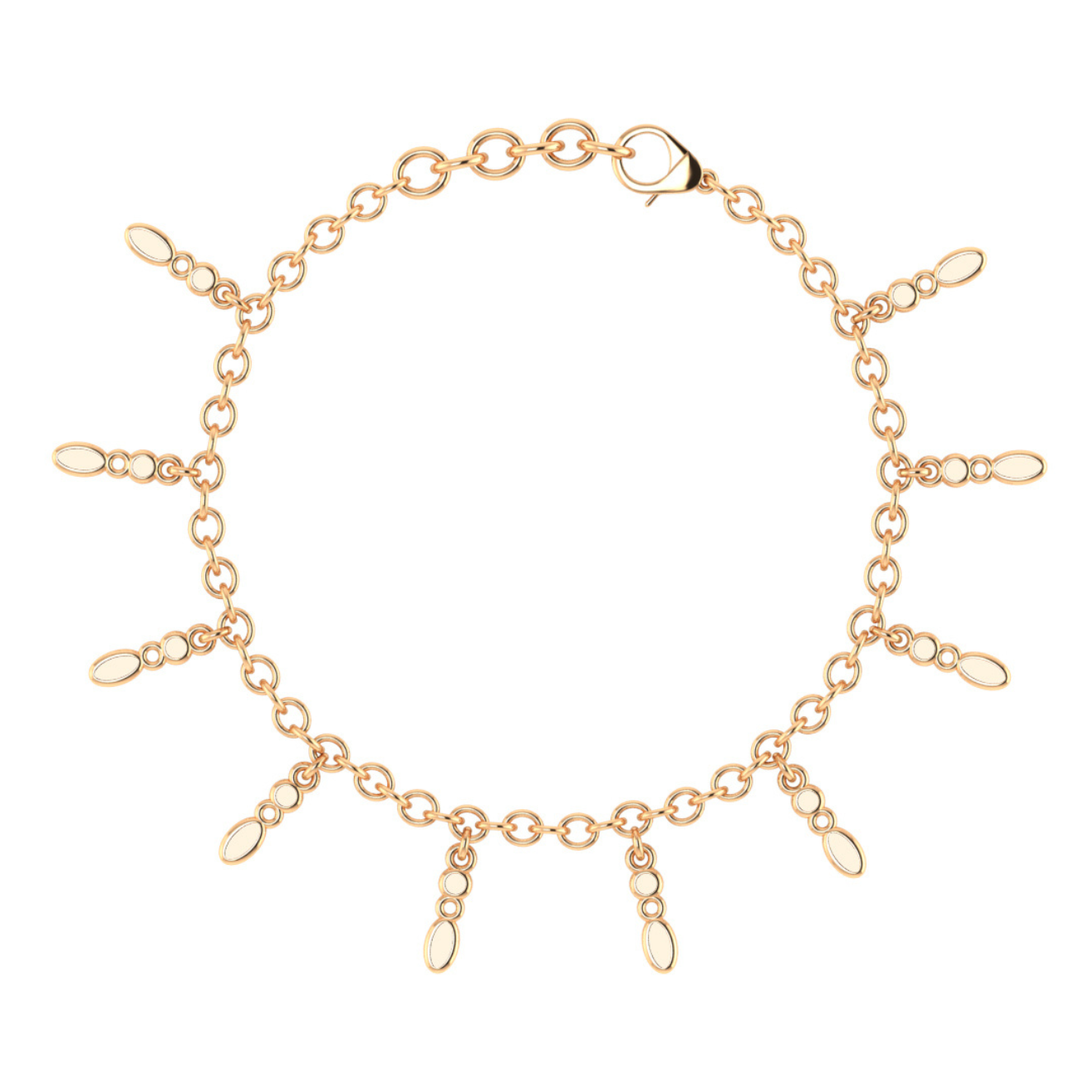 Amalei 18k gold vermeil bracelet with cream enamel