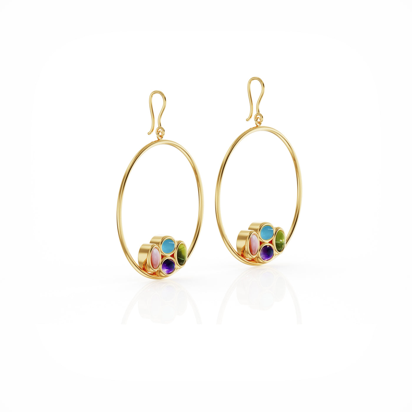 Bauble hoop earrings 18k gold