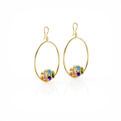 Bauble hoop earrings 18k gold